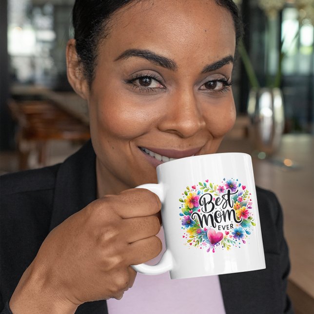 Bästa Mamma någonsin Hearts och Flowers Kaffemugg (Skapare uppladdad)