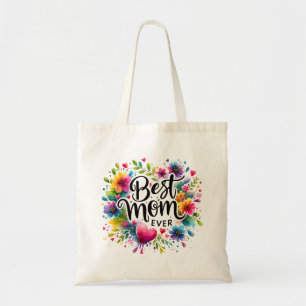 Bästa Mamma någonsin Hearts och Flowers Tygkasse
