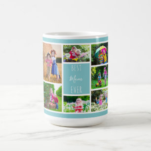 Bästa Mamma någonsin Himlar Blue Foto Collage Kaffemugg