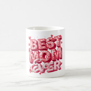 Bästa mamma någonsin Hjärt 3D-design Sött presen Kaffemugg