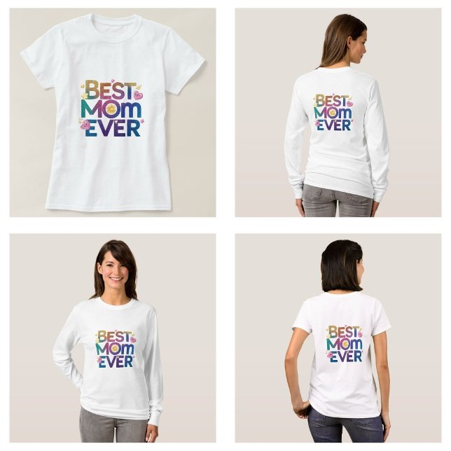 Bästa mamma någonsin Hjärtan & Blommor T Shirt (best mom ever tshirts flowers hearts)