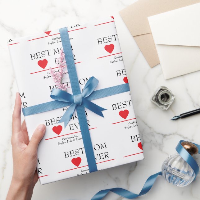 Bästa Mamma någonsin Hjärtat | Anpassningsbar Chil Presentpapper (Gifting)