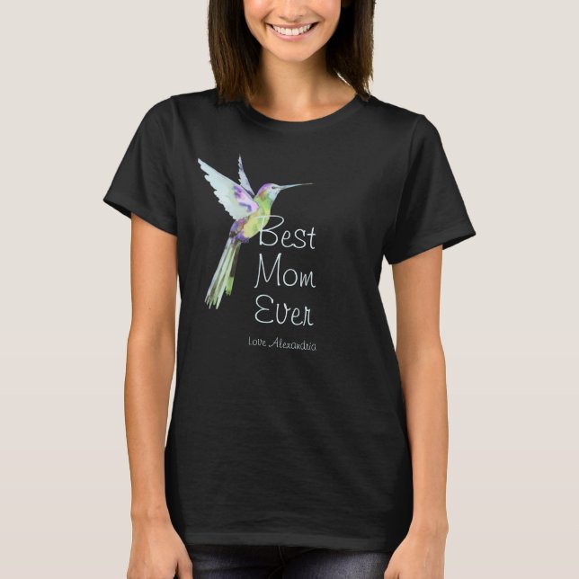 Bästa Mamma någonsin! Hummingbird T Shirt (Framsida)