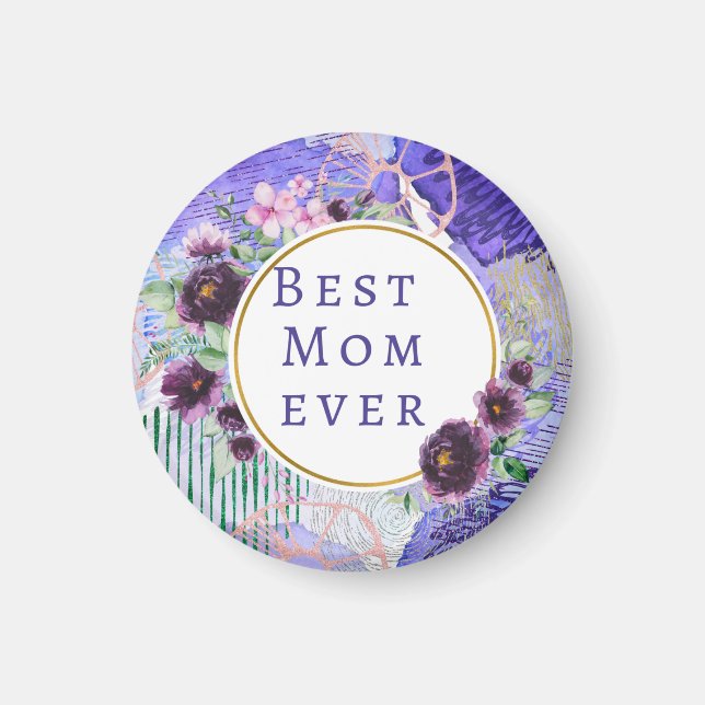 Bästa mamma någonsin i lila magnet (Framsidan)