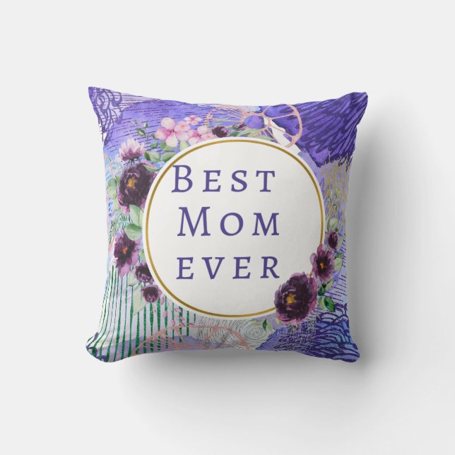 Bästa mamma någonsin i lilan kudde (Framsida)