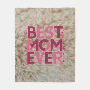 Bästa Mamma någonsin i Trendig Rosa Typografi Cute Fleecefilt