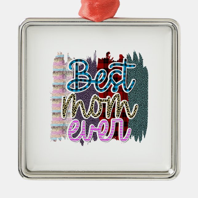 Bästa mamma någonsin julgransprydnad metall (Framsidan)