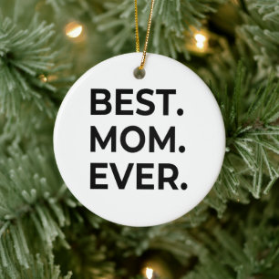 Bästa mamma någonsin, kärlek mamma, mors dagsgåva julgransprydnad keramik
