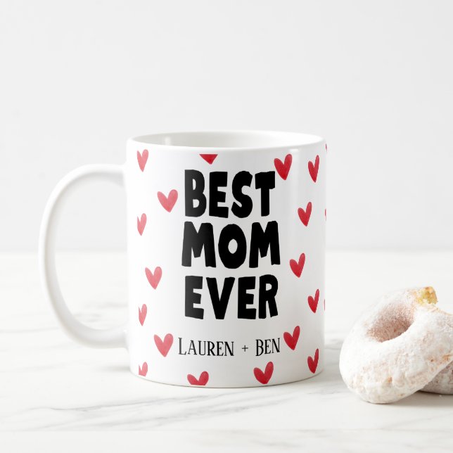 Bästa Mamma någonsin Kids Namn Mors dag Kaffemugg (Med munk)