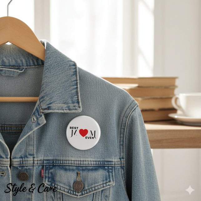 Bästa MAMMA någonsin-knapp - en Kärlek-stift för M Knapp (Best MOM Ever Button – A Pin of Love for Mom)