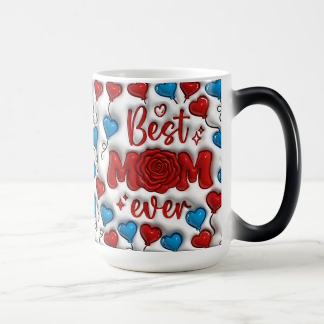 Bästa mamma någonsin koppdesign, sublimeringsdesig magisk mugg (Höger)
