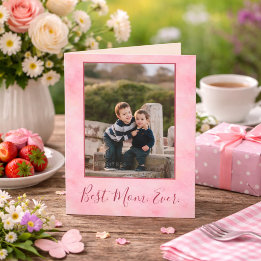 Bästa mamma någonsin korall fotokort kort