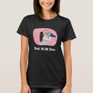 Bästa MAMMA någonsin ladda upp vågräts familjefoto T Shirt