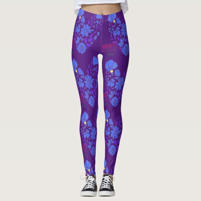 bästa mamma någonsin lila leggings (Framsida)