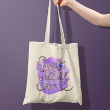 Bästa Mamma någonsin Lila & Silver Glitter-typogra