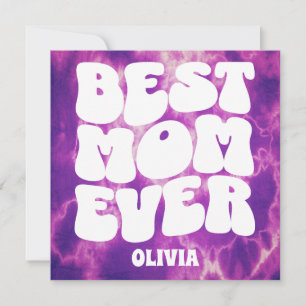 Bästa Mamma någonsin Lila Tie Dye Mors dag-kort