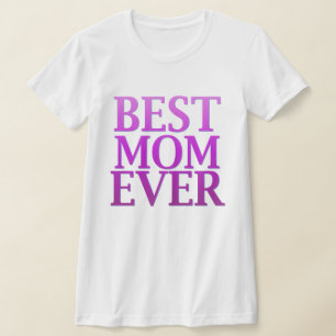 Bästa Mamma någonsin Lila Typografi Mors dag T Shirt