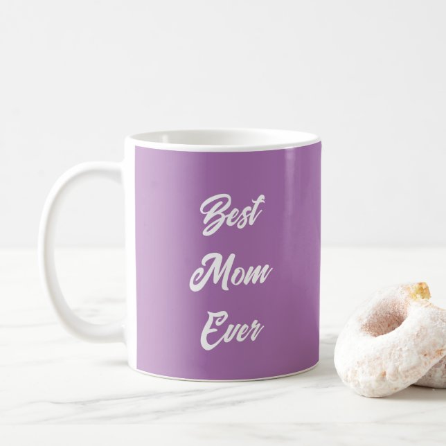 Bästa Mamma någonsin-Lilan för handskriven mall La Kaffemugg (Med munk)