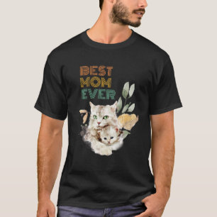 Bästa Mamma någonsin Mamma Cat Cute Animal Mors da T Shirt