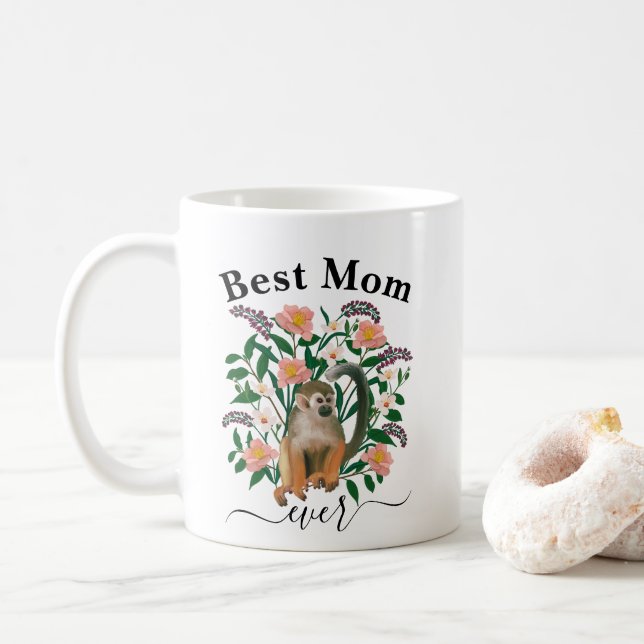 Bästa Mamma någonsin | Mamma Gift | Cute Blommigt  Kaffemugg (Med munk)