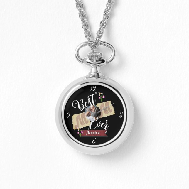 Bästa mamma någonsin, mamma och baby, en fotofamil armbandsur (Framsida)