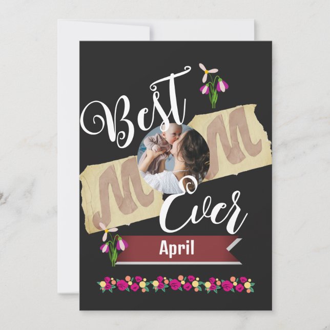 Bästa mamma någonsin, mamma och baby, en fotofamil julkort (Framsida)