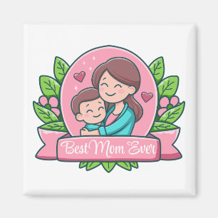 Bästa mamma någonsin, Mamma och barn, Anpassad Magnet