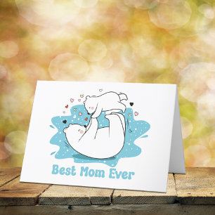 Bästa Mamma någonsin Mamman Bear Mor's Day Helgkort