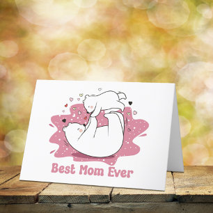 Bästa Mamma någonsin Mamman Bear Mor's Day Helgkort