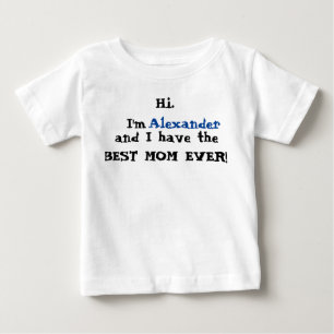 Bästa Mamma någonsin med blått text T Shirt