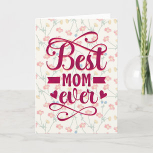 Bästa Mamma någonsin med blommor Kort