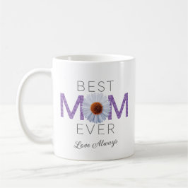 Bästa Mamma någonsin med Daisy-utskrift (Lila V2) Kaffemugg