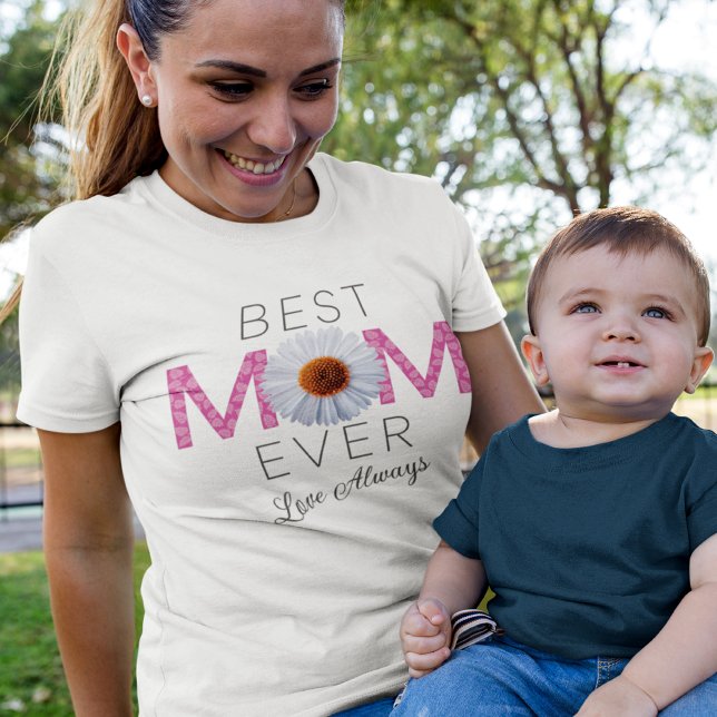 Bästa Mamma någonsin med Daisy-utskrift (Rosa V2) T Shirt (Skapare uppladdad)