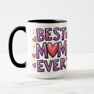 Bästa Mamma någonsin med hearts och Sparkles Mugg