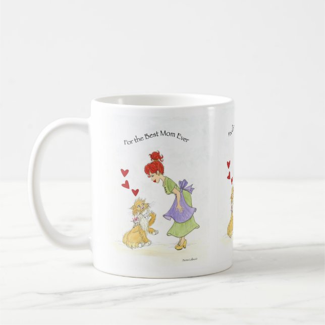 Bästa mamma någonsin med katt kaffemugg (Vänster)