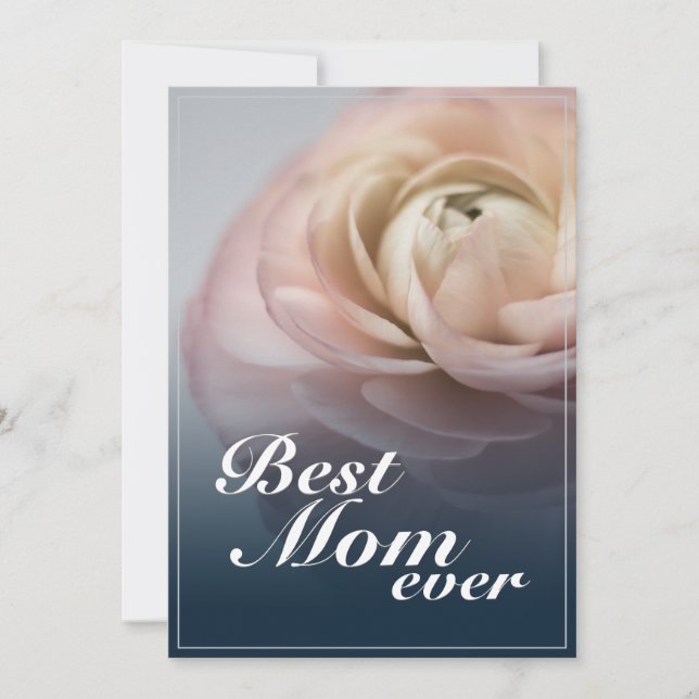 Bästa mamma någonsin med stor rosa ros (Framsida)