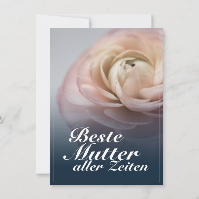 Bästa mamma någonsin med stor rosa ros (Framsida)