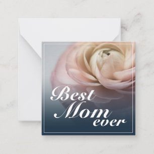 Bästa mamma någonsin med stor rosa ros anteckningskort