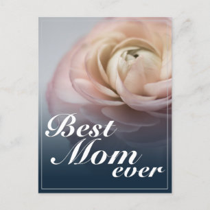 Bästa mamma någonsin med stor rosa ros helg vykort
