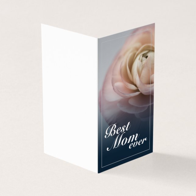 Bästa mamma någonsin med stor rosa ros kort (Utsida)