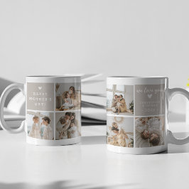 'Bästa Mamma Någonsin' Meddelande Anpassad 7 Foto Kaffemugg