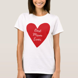 Bästa Mamma någonsin minimal skript Red Heart Mors T Shirt