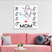 Bästa Mamma någonsin, minimalistisk linjekonst Mor