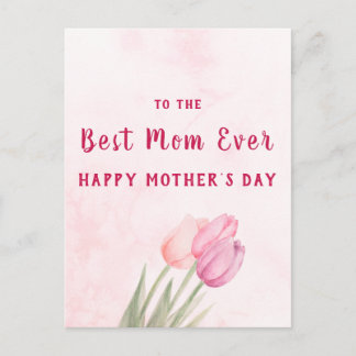 Bästa mamma någonsin Mjuk rosa blommig Mors dag Vykort