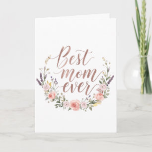 Bästa mamma någonsin – Mjuk rosa blomsterkort för Kort