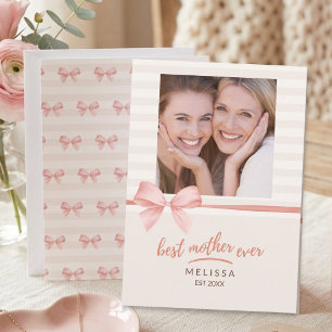 Bästa mamma någonsin Mjuk rosa kräm Moderns dag sk Kort