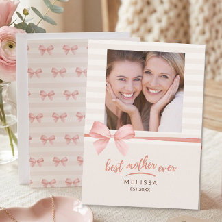 Bästa mamma någonsin Mjuk rosa kräm Moderns dag sk Kort