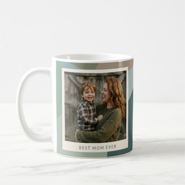 Bästa mamma någonsin Modern abstrakt Sage Teal Fot Kaffemugg (Vänster)