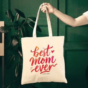 Bästa mamma någonsin Modern chic röd script typogr Tygkasse