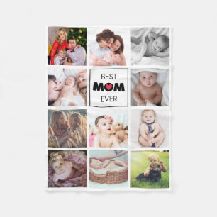 Bästa Mamma någonsin Modern Cute Photo Collage A Fleecefilt